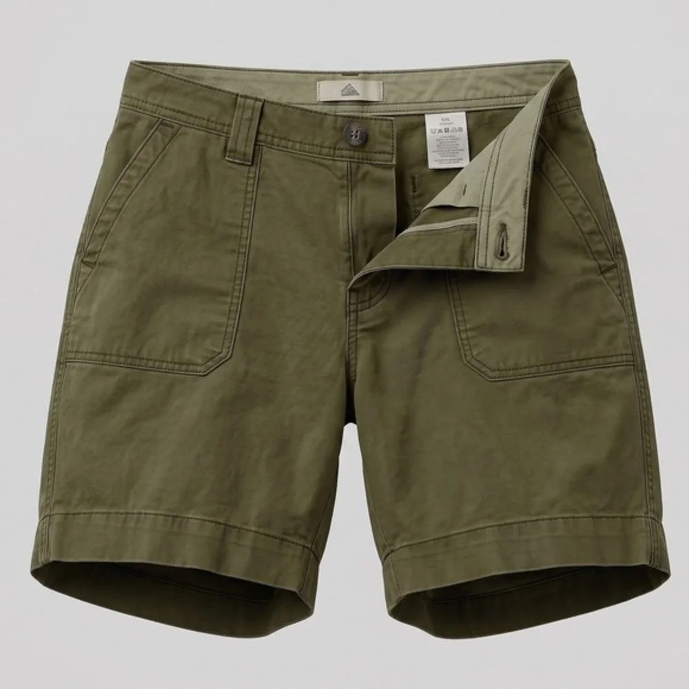 Eddie Bauer Ripstop Cargo‎ Shorts Womens 14 Olive Green Utility Hiking 46-1-18C